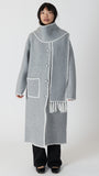 DELANEY LONG COAT W DETACHABLE SCARF & WHIP STITCH