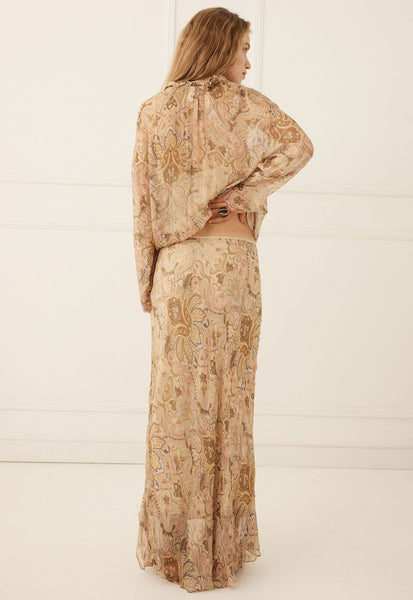 Damask Long Sleeve Blouse