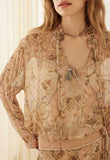 Damask Long Sleeve Blouse