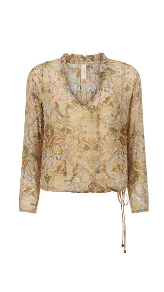 Damask Long Sleeve Blouse