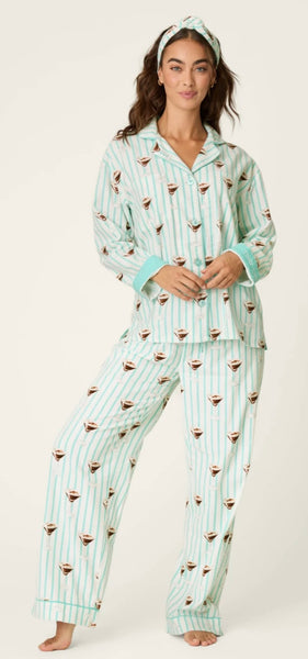 Espresso Martini Print 3-Piece Flannel PJ Set
