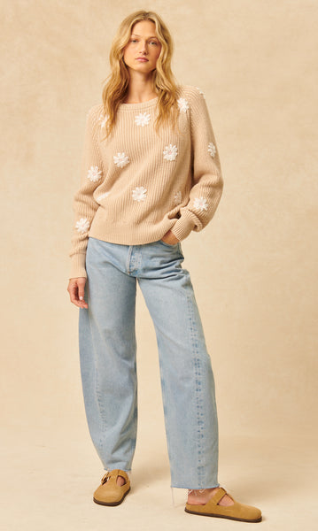 Hendrix Daisy Sweater - Sandstone