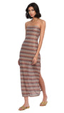 ANDREA CHEVRON STRAPLESS DRESS