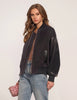 LIZEA TEXTURED BOUCLE/LEATHER BOMBER