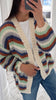 MULTI-STRIPED CARDIGAN SWEATER