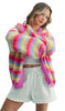 MULTI-STRIPED CARDIGAN SWEATER