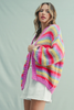 MULTI-STRIPED CARDIGAN SWEATER