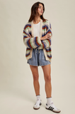 MULTI-STRIPED CARDIGAN SWEATER