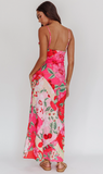 Floral Print A Line Maxi Dress