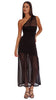 One Shoulder Mesh Maxi