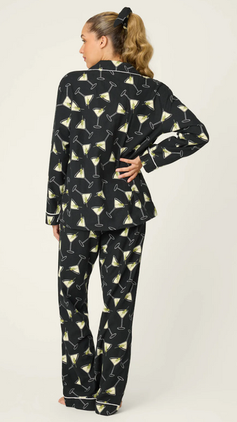 Merrier With A Martini 3-Piece Flannel PJ Set