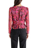 AZURA METALLIC FUCHSIA PRINTED BLOUSE