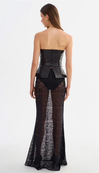 CALA BLACK BELTED LEATHER BUSTIER