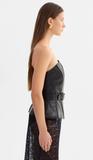 CALA BLACK BELTED LEATHER BUSTIER