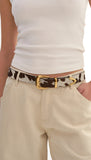 ASPEN COW HAIR LEATHER BELT
