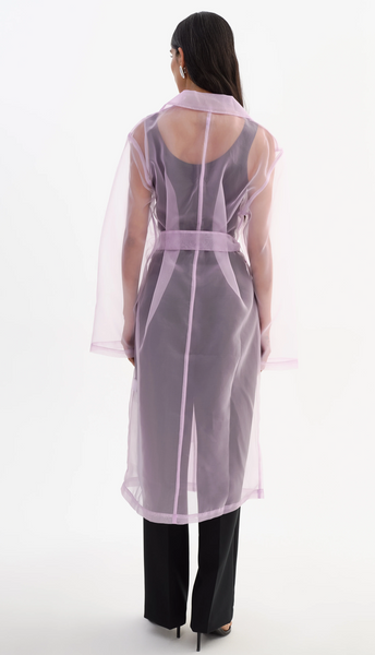 TALISE LILAC SHEER ORGANZA TRENCH COAT