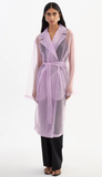 TALISE LILAC SHEER ORGANZA TRENCH COAT