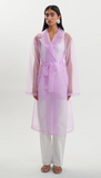 TALISE LILAC SHEER ORGANZA TRENCH COAT