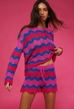 Orchid Wave Beach Sweater/Balboa Short Chevron Set *LAST ONE*