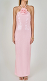 ROSE HALTER SEQUIN MAXI DRESS