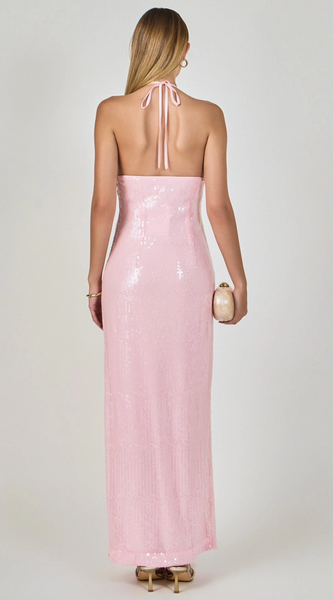 ROSE HALTER SEQUIN MAXI DRESS