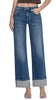 Mid Rise Rhinestone Cuffed Blue Denim