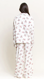 Snooze Mode Long PJ Set in Ivory Teddies