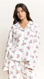 Snooze Mode Long PJ Set in Ivory Teddies