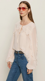 BETTER DAYS RUFFLE BLOUSE - PINK MILK