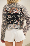 Leopard Sequins Contrast Jacket
