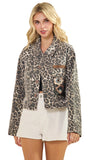 Leopard Sequins Contrast Jacket