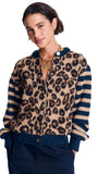 Round Neck Leopard Print Cardigan