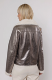 JUNO METALLIC BIRCH BIKER JACKET