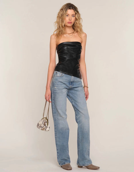 CHANTAL FAUX LEATHER TOP *LAST ONE - M*