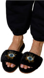 BEADED EVIL EYE SLIPPERS