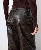 ARTIUS TEXTURED FAUX-LEATHER BARREL PANTS