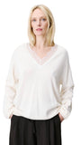 AUGUSTIN KNIT SWEATER WITH LACE V-NECK