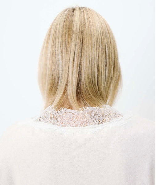 AUGUSTIN KNIT SWEATER WITH LACE V-NECK