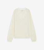 AUGUSTIN KNIT SWEATER WITH LACE V-NECK