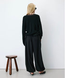 AUGUSTIN KNIT SWEATER WITH LACE V-NECK