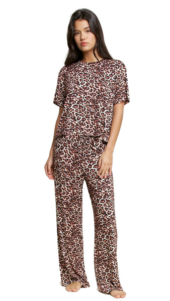 Tee Pant Set in Caramel Leopard *LAST ONE - XS*