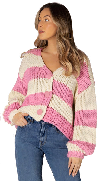 LANI HAND KNIT STRIPE CARDI