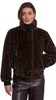 Ambra Short Faux Fur Jacket-Brown Leopard