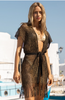 METALLIC FRINGE SHORT CAFTAN - BLACK/GOLD
