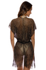 METALLIC FRINGE SHORT CAFTAN - BLACK/GOLD