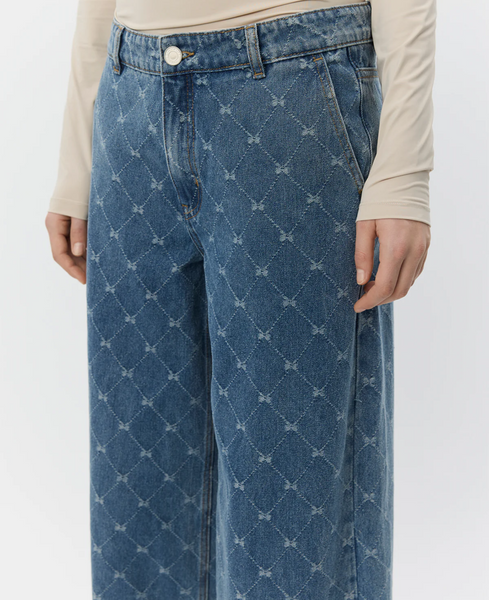 AZZI BOW LOW SLOUCH WIDE LEG JEANS
