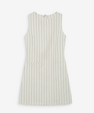 VEA SHORT DRESS IN PINSTRIPE WHITE