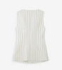 VIC TAILORED LINEN VEST IN PINSTRIPE WHITE