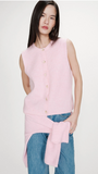 VOLLANDO SLEVELESS CARDIGAN - ROSE