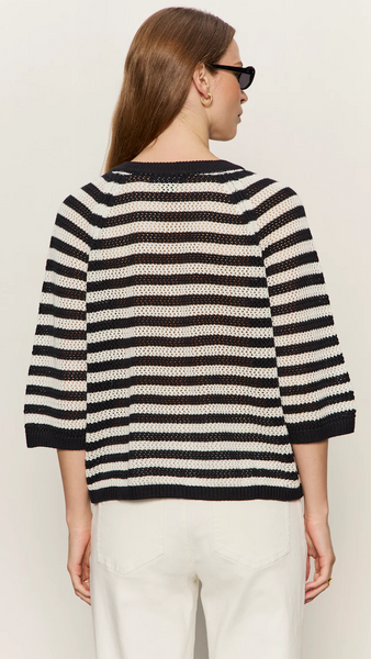 LACE UP SWEATER TEE BLACK/CHALK